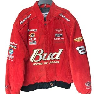 Budweiser Leather Jacket - Used Men | Color: Red | Size: XXL